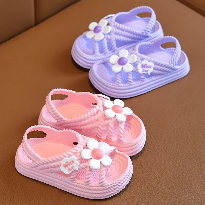 Summer Kids Slippers – Flower Pattern Non-slip Sandals