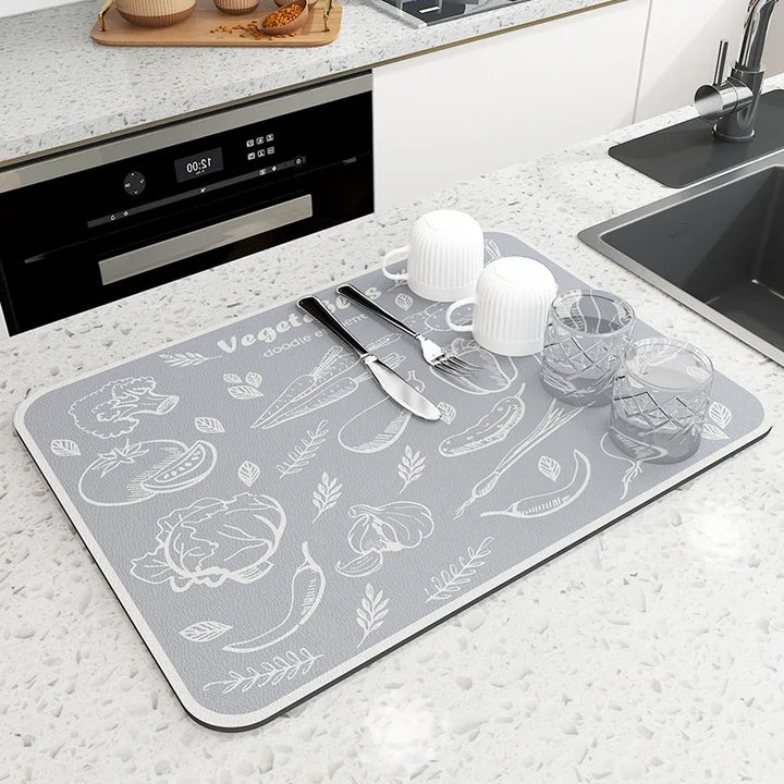 Large Super Absorbent Kitchen Mat – Quick Dry Draining Pad