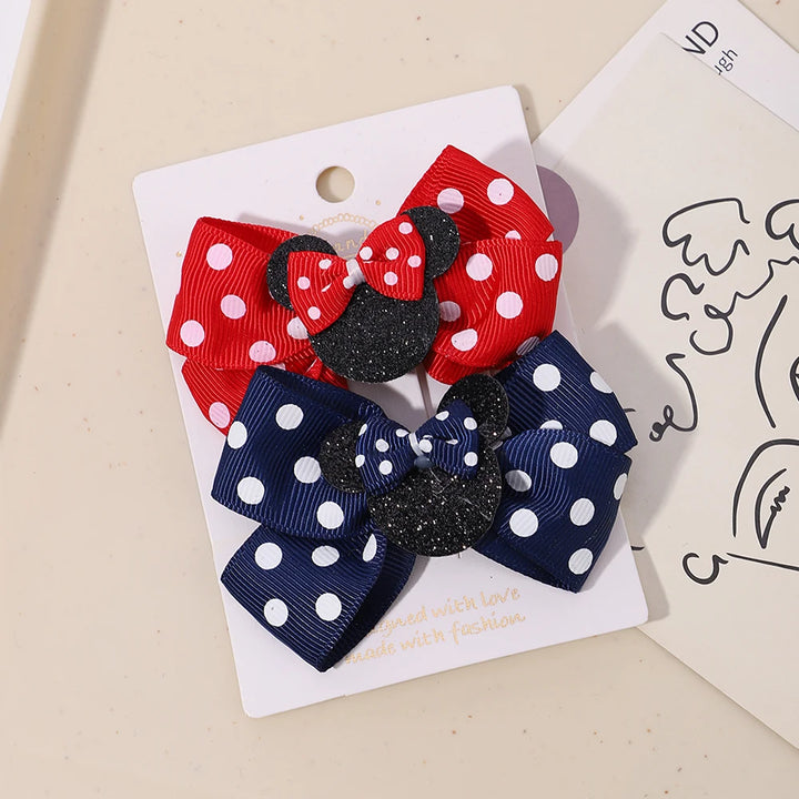 Polka Dot Bow Hair Clips – Toddler Accessories