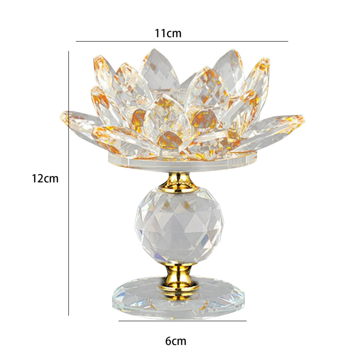 Clear Glass Lotus Tealight Holder – Elegant Candle Stand