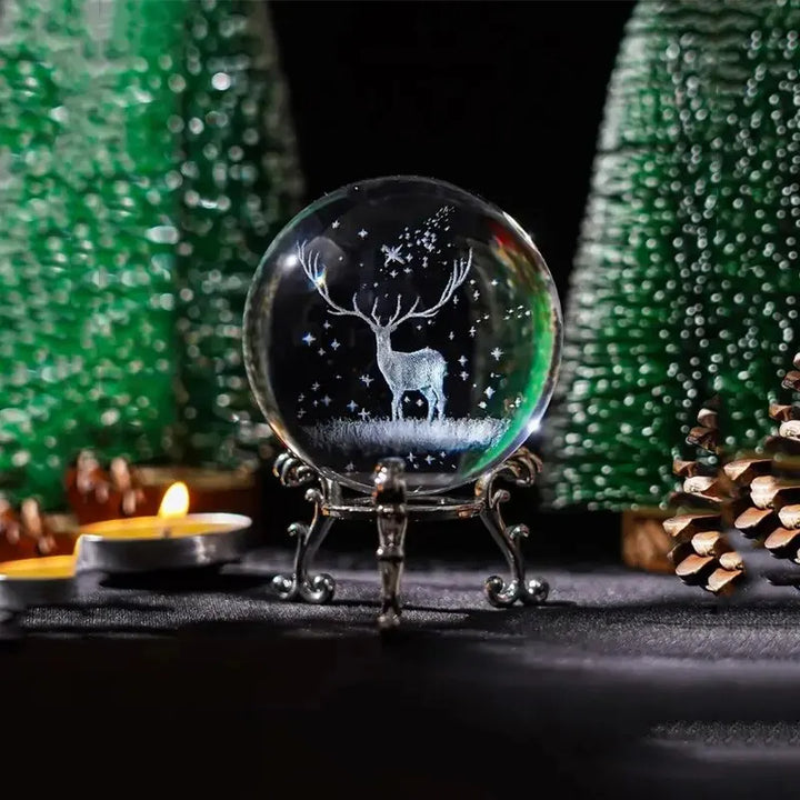 Deer Crystal Ball Ornament