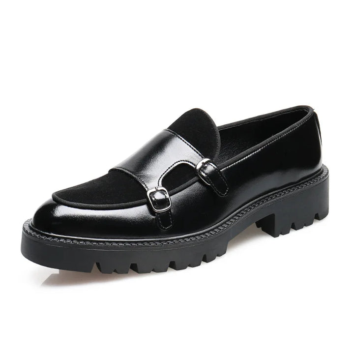 Loafers Men Leather Shoes Thick-soled British Style Black Formal Business Shoes Fashion Luxury Slip-On Casual Shoes Big Size 46