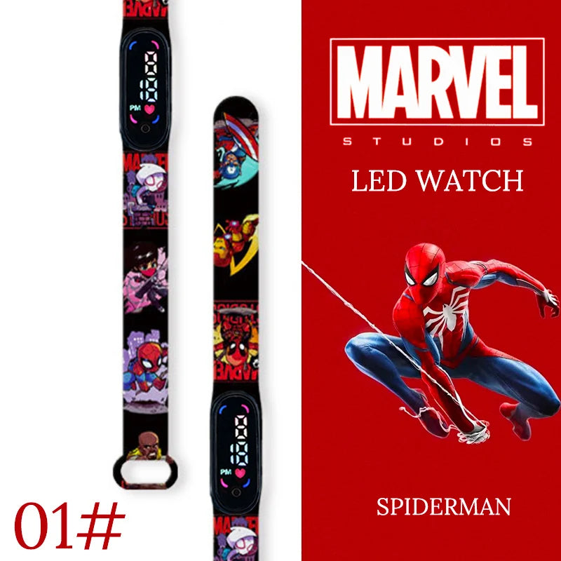 MINISO Spiderman Kids Digital Watch - Waterproof LED Sport Wristband