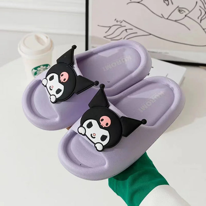 Sanrio Kuromi Cute Summer Kids Sandals Soft Slippers Indoor Outdoor Quick-Drying Cartoon Anime Sole Anti-Slip Girls Boys Gift