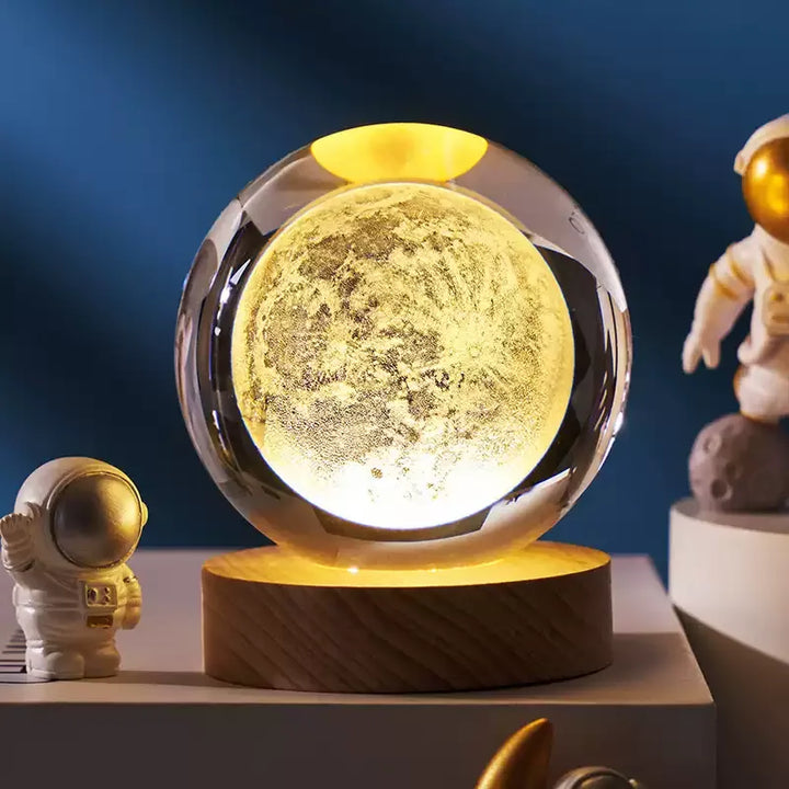 USB Night Light LED Crystal Ball Table Lamp 3D Moon Planet Galaxy Decor for Home Table Lamp Party Toys for Kids Adult Xmas Gifts