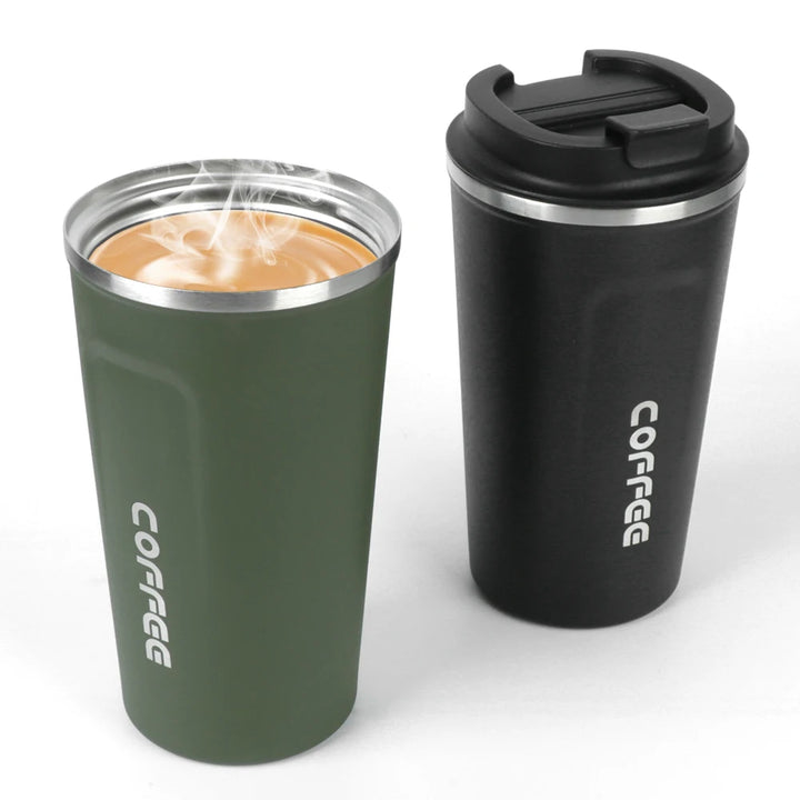 Thermo Cafe Coffee Mug Car Thermos Mug 380/510ML Leak_Proof Travel Thermo Cup for Tea Water Coffee Double Stainless Steel