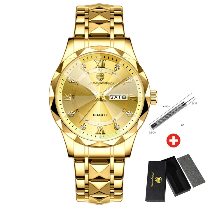 PAAZOMU Luxury Men Watches Business Top Brand Man Wristwatch Waterproof Luminous Date Week Quartz Men's Watch High Quality+Box