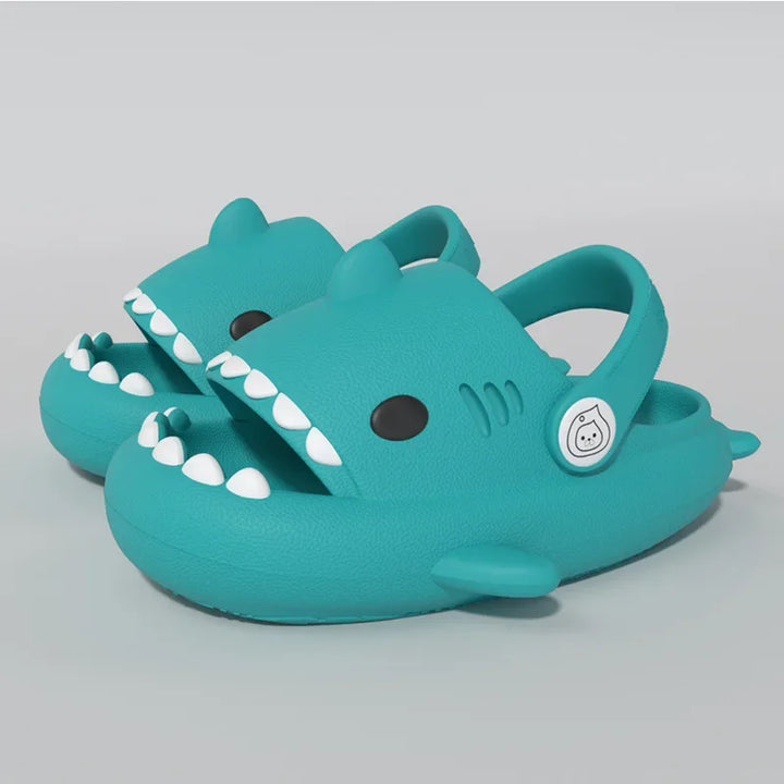 Three-dimensional Children's Shark Hole  Shoes Summer Home Baby Non Slip Platform Sandals Cute Cartoon Soft Sole Kids Slippe