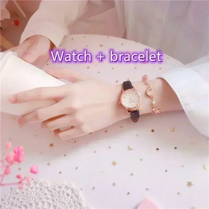 Kids Love Digital Watch Set – Leather Strap & Bracelet