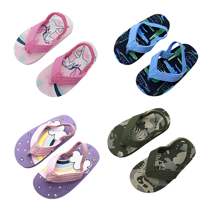 Toddler Flip Flops Shoes Little Kid Sandals with Back Strap Boys Girls Water Shoes for Beach and Pool