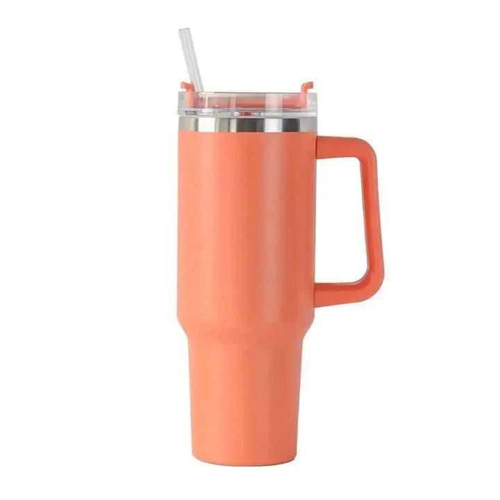 Water Bottle Insulated Tumbler with Handle Straw Double Wall Thermal Iced Travel Cup Car Thermos Mug Perfect Gift