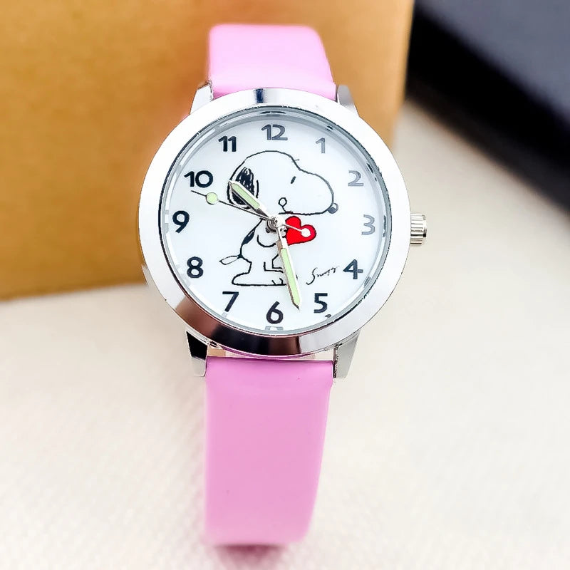 MINISO Snoopy Kids Quartz Watch - Kawaii Noctilucent Design