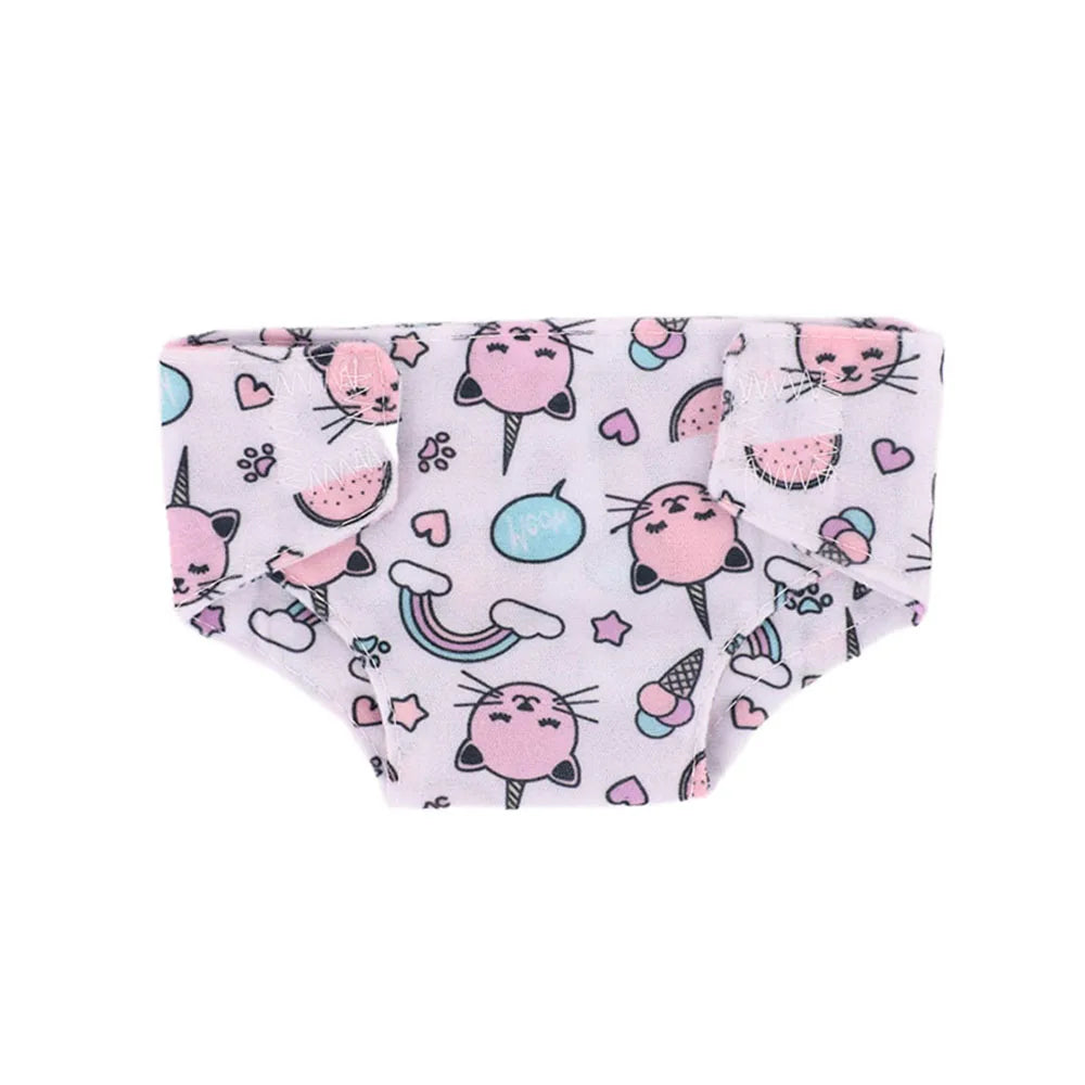 Doll Diapers Cute Underwear Animal Fruit Print For 18 Inch American Doll Girls & 43 cm ,Doll Clothes Accessories