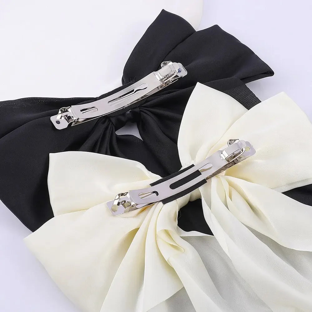 Elegant Bow Ribbon Hair Clip – Satin Bowknot Hairpin