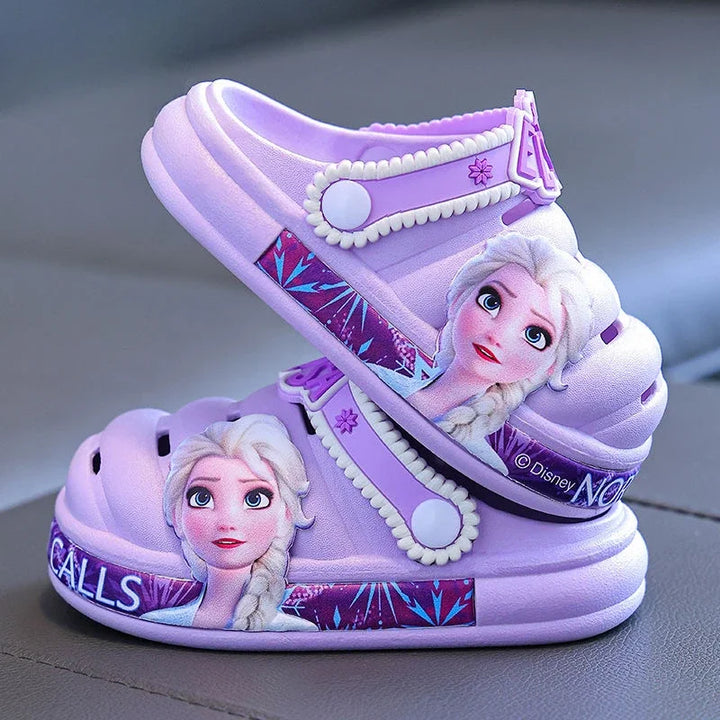 Disney Frozen Girls Princess Slippers Cartoon Elsa Children Garden Shoes Beach Sandals Soft Kids Outdoor Slippers