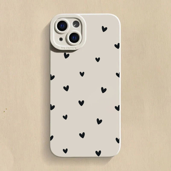 Black Love Heart Phone Case For iPhone 16 14 15 13 12 11 Pro Max X XR XS 7 8 15 16 Plus SE 2020 Shockproof Silicone Soft Cover