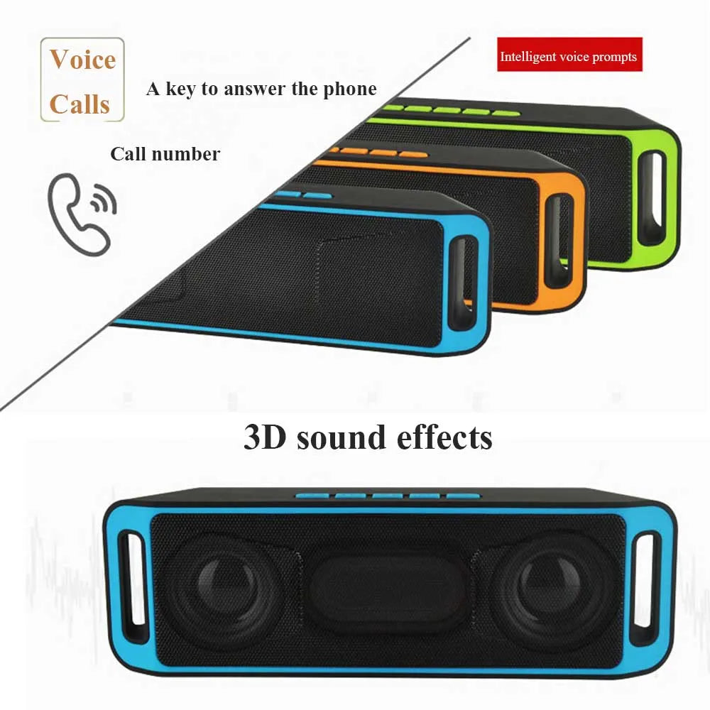 Portable Bluetooth Speaker Wireless Mini Speaker Subwoofer Speaker Smart Speaker TF USB Built-in Mic Dual Bass