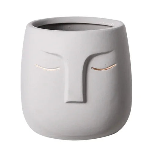 European Face Ceramic Planter