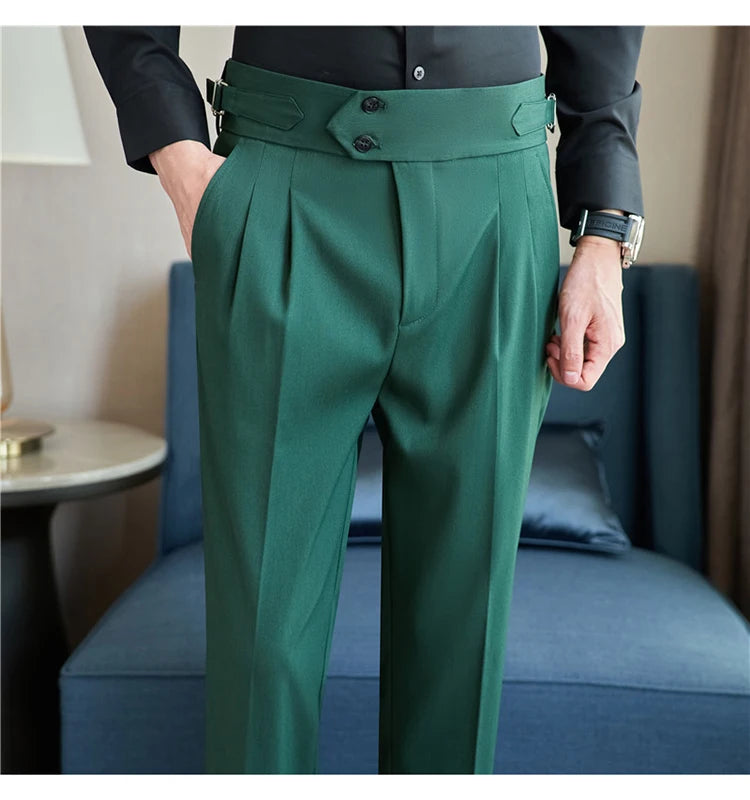 Men's Suit Pants – High-Quality Slim Fit, Solid Color