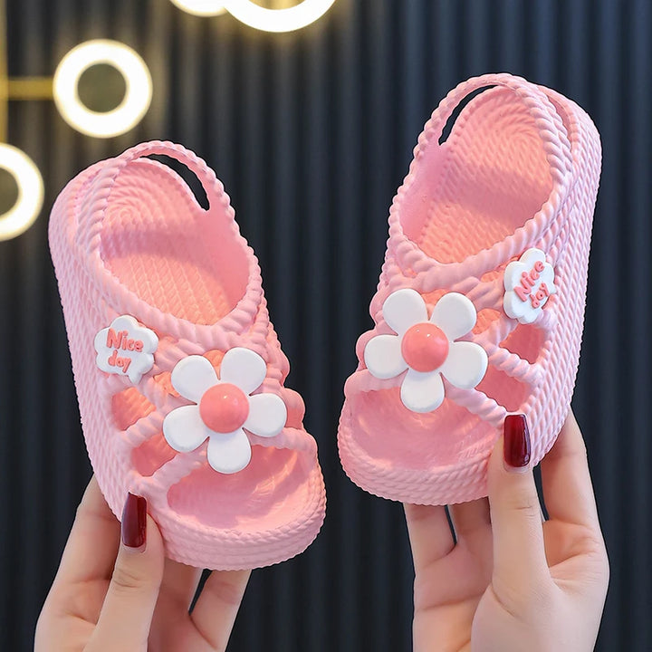 Summer Kids Slippers – Flower Pattern Non-slip Sandals