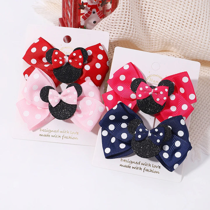 Polka Dot Bow Hair Clips – Toddler Accessories