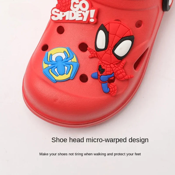 Disney Children's Hole Slipper Summer Boy Fashion Cartoon Spiderman Sandals Kids Beach Shoes Soft Bottom Toddler Home Slipper