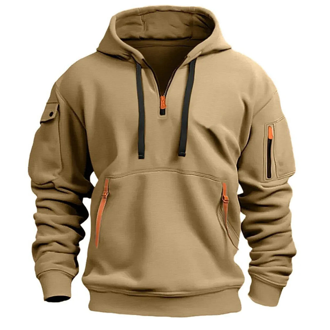 Multi Pocket Fleece Hoodie – Unisex Loose Pullover