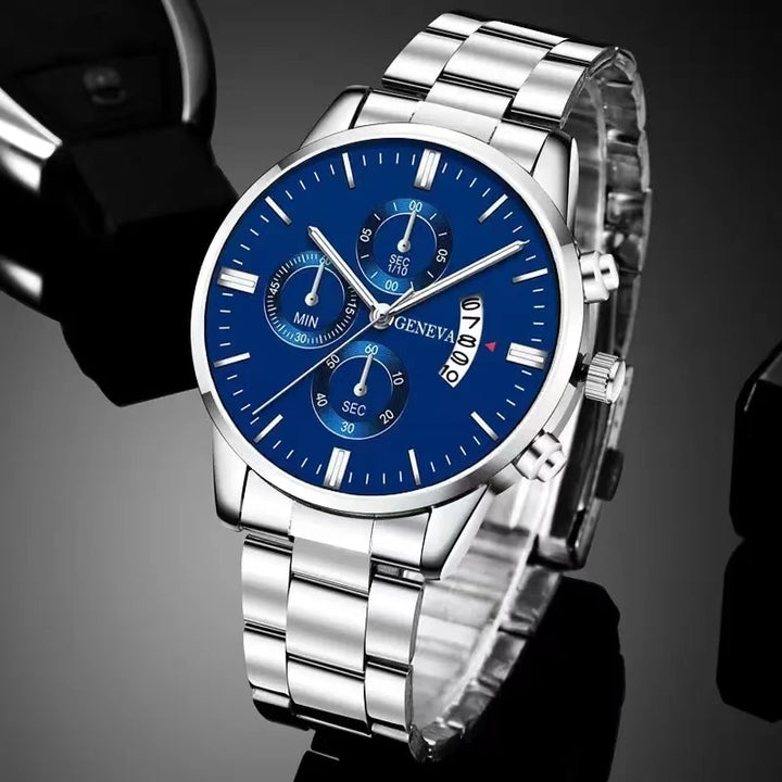 Stylish Men's Quartz Watch with Calendar and Stainless Steel Band - Perfect for Casual and Formal Wear