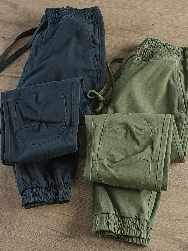 American Retro Cargo Pants – Men's Cotton Straight Trousers