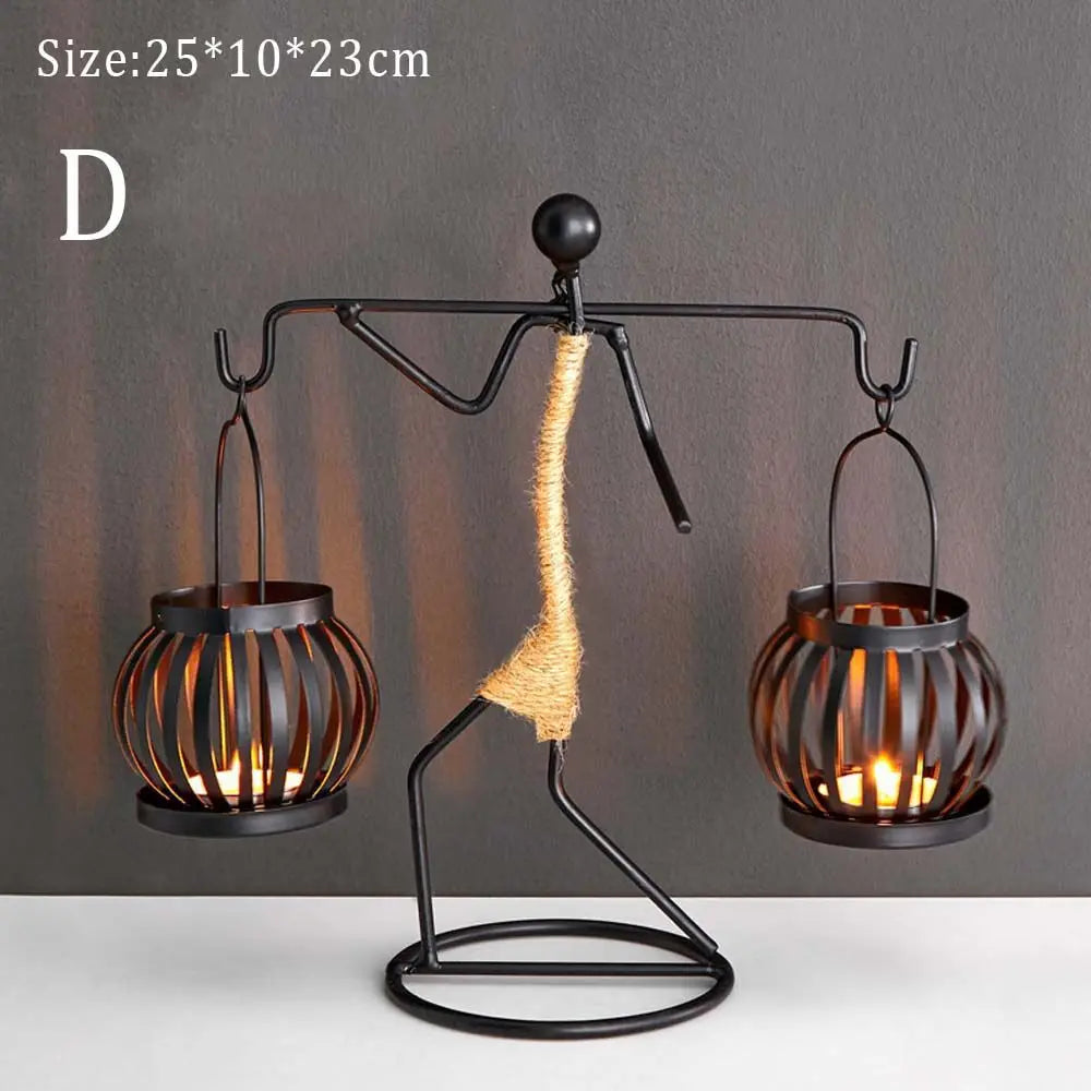 Abstract Iron Candle Holder