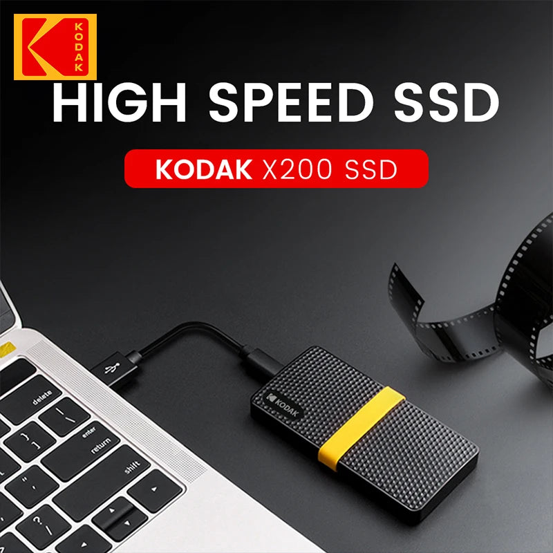 KODAK X200 External SSD Hard Drive HD Externo 1TB USB3.1 Mini Portable SSD 256B 512GB 1TB for Laptops Smartphone PS4 PC MAC TV