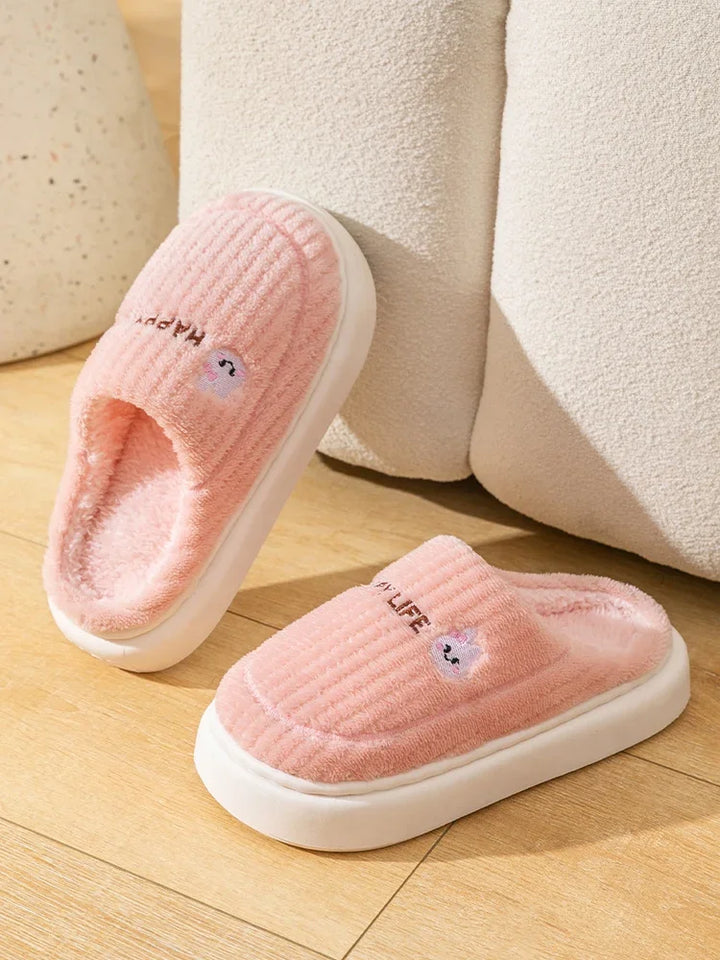 Winter Home Cotton Slippers for Women's Indoor Soft Sole, Non slip, Warm, Not Tired, Simple Couple Cotton Shoes for Men