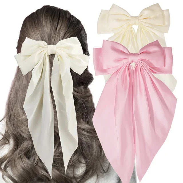 Elegant Bow Ribbon Hair Clip – Satin Bowknot Hairpin