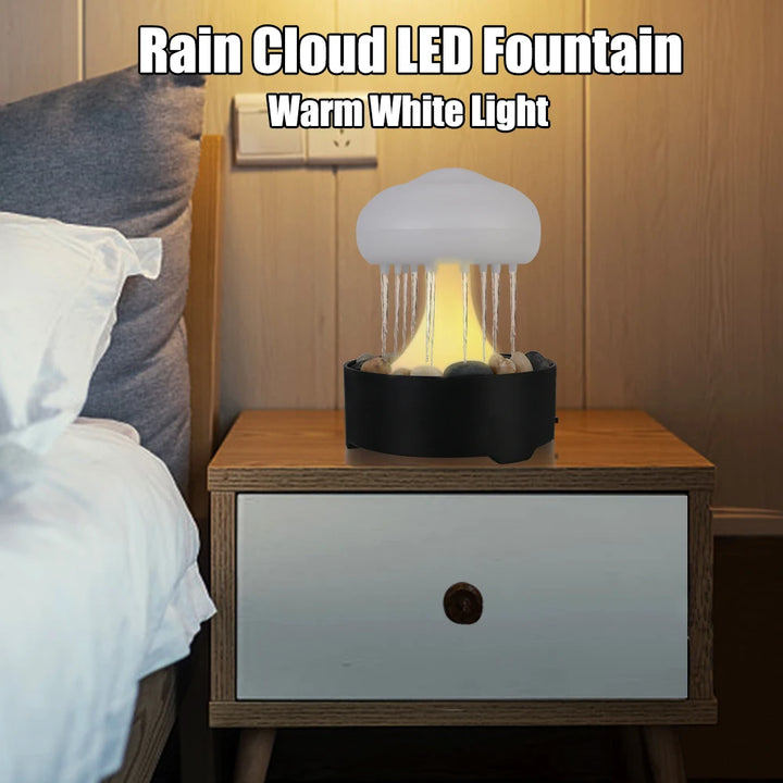 Mushroom Lamp Portable Warm White Lights Rain Cloud Night Light For Home Bedroom Home Decor Fountain Light