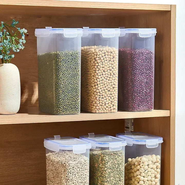 Food Storage Containers with Lids Stackable Treat Box Containers for Kitchen Pantry Organization Containers for Rice Dispenser