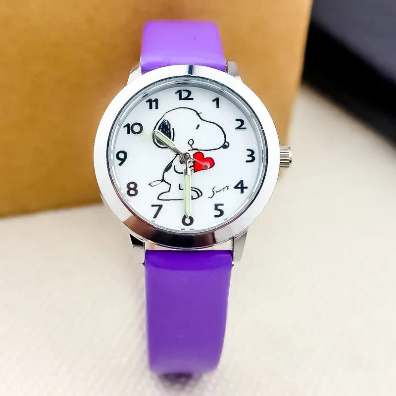 MINISO Snoopy Kids Quartz Watch - Kawaii Noctilucent Design