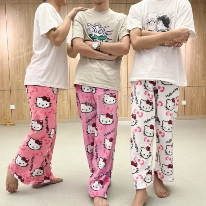 Sanrio Hello Kitty Pajamas – Flannel Cartoon Home Pants