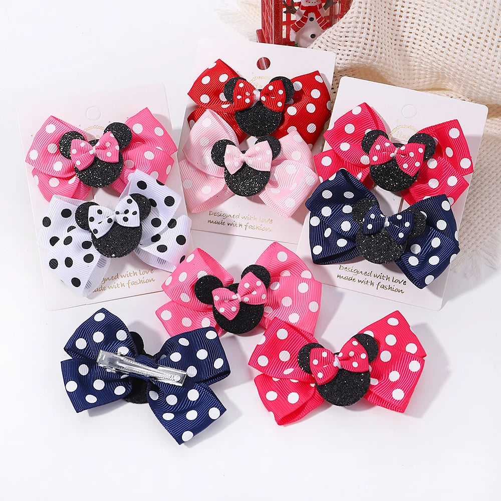 Polka Dot Bow Hair Clips – Toddler Accessories