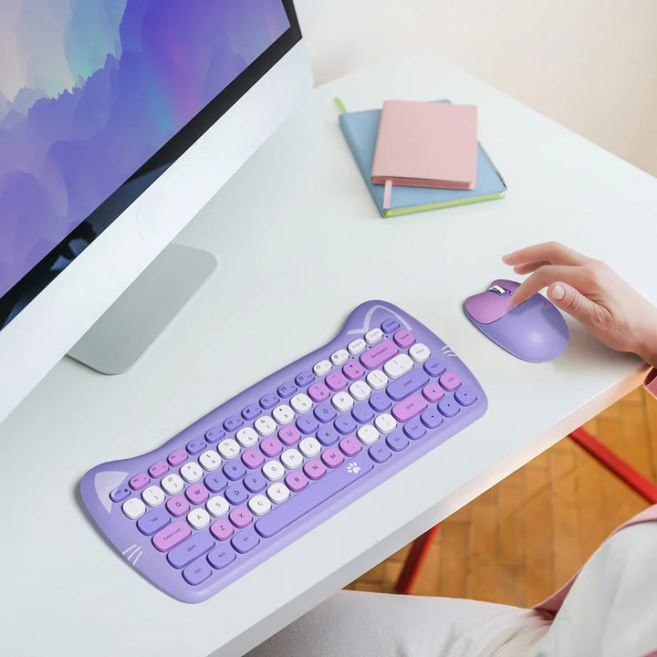 Cat-Shaped Wireless Keyboard & Mouse – 2.4G, Bilingual