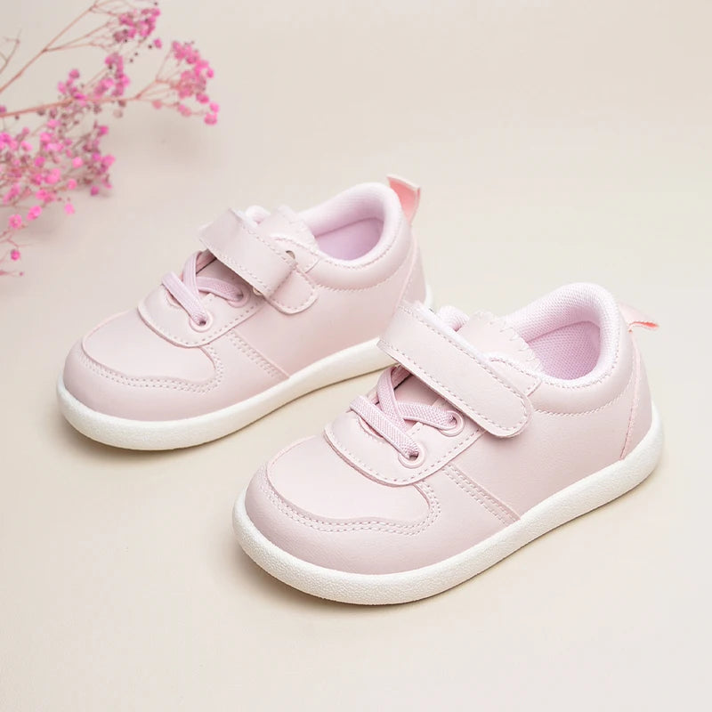 Girls Lovely Pink Daily Outdoor Low Top Soft  Flat Sports Sneakers Kids Casual Shoes EK9S49