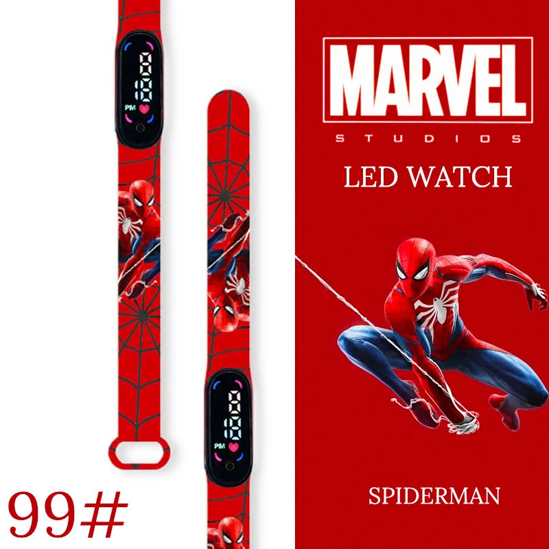 MINISO Spiderman Kids Digital Watch - Waterproof LED Sport Wristband