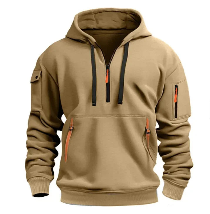 Men's Leisure Sports Hoodie – Multi Zipper Arm Pocket