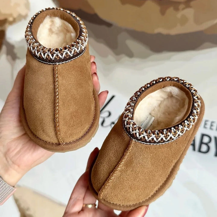 Winter Kids Cowhide Suede Snow Boots Designer Toddler Tasman Fur Slippers Tazz Baby Shoes Ultra Mini Girls Boy Low-top Warm Boot