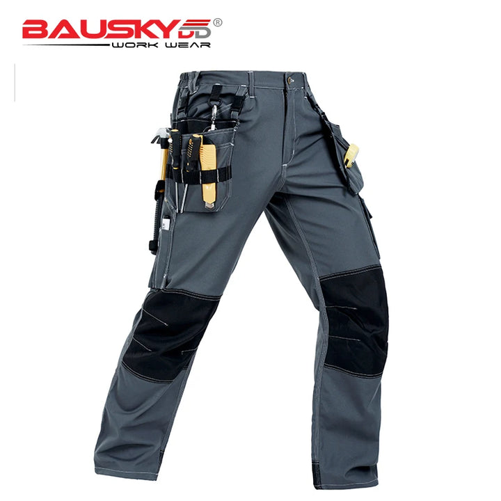 Polycotton Work Pants Men Electrician Long Working Pants for Man Multi Pockets Cargo Trousers Men Workwear Pants for Men