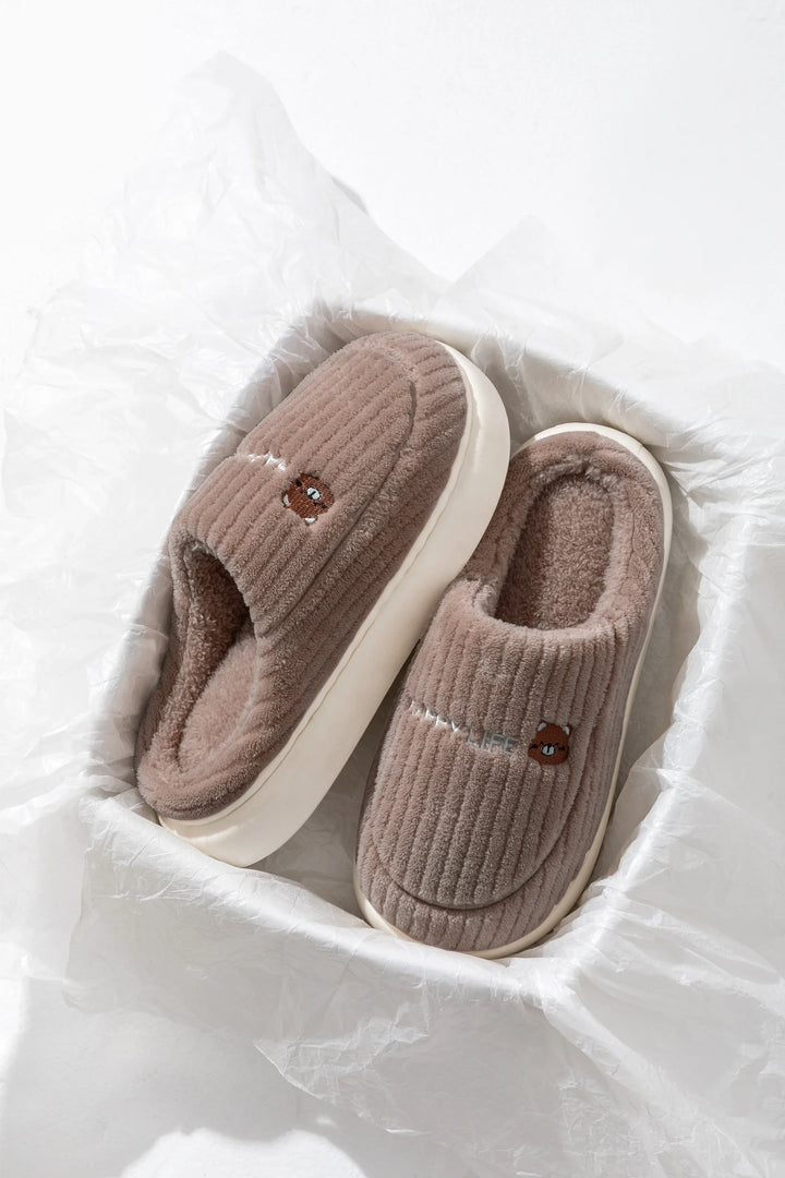 Winter Home Cotton Slippers for Women's Indoor Soft Sole, Non slip, Warm, Not Tired, Simple Couple Cotton Shoes for Men