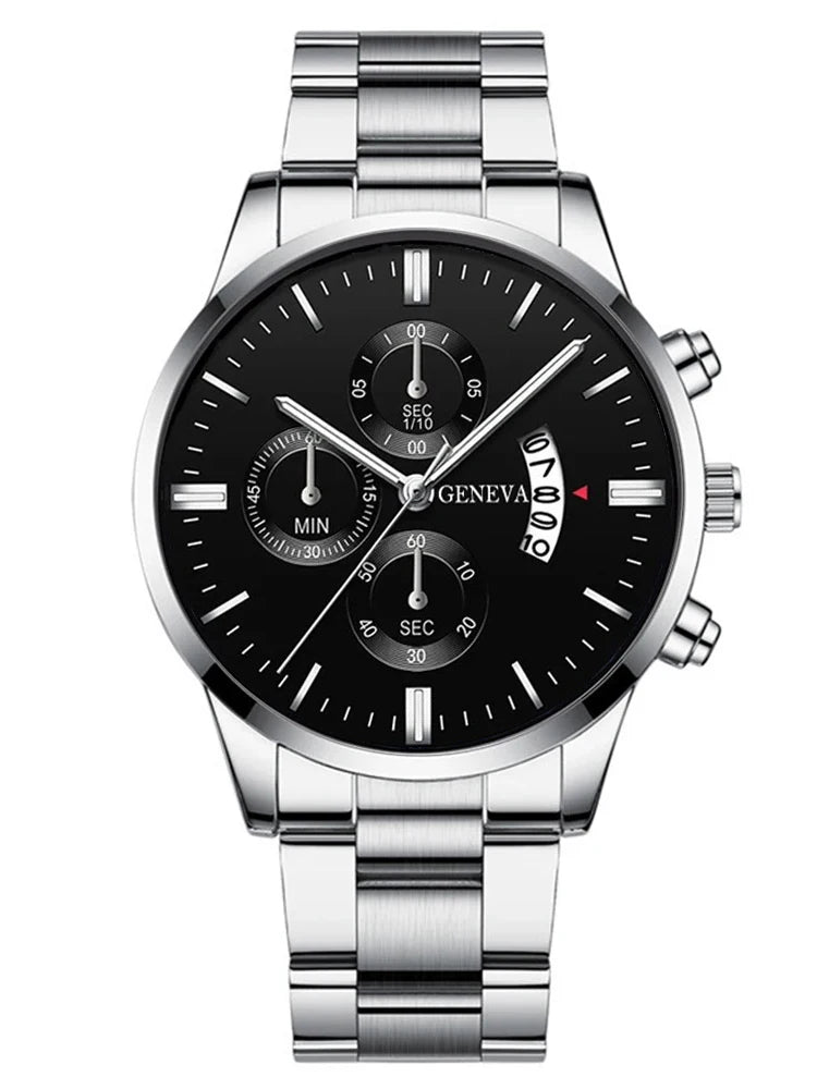 Stylish Men's Quartz Watch with Calendar and Stainless Steel Band - Perfect for Casual and Formal Wear