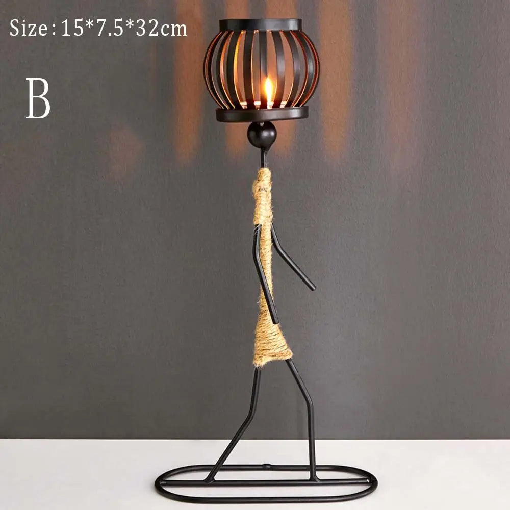 Abstract Iron Candle Holder