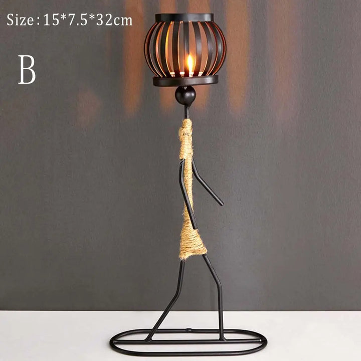 Abstract Iron Candle Holder