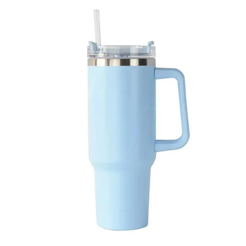 Water Bottle Insulated Tumbler with Handle Straw Double Wall Thermal Iced Travel Cup Car Thermos Mug Perfect Gift