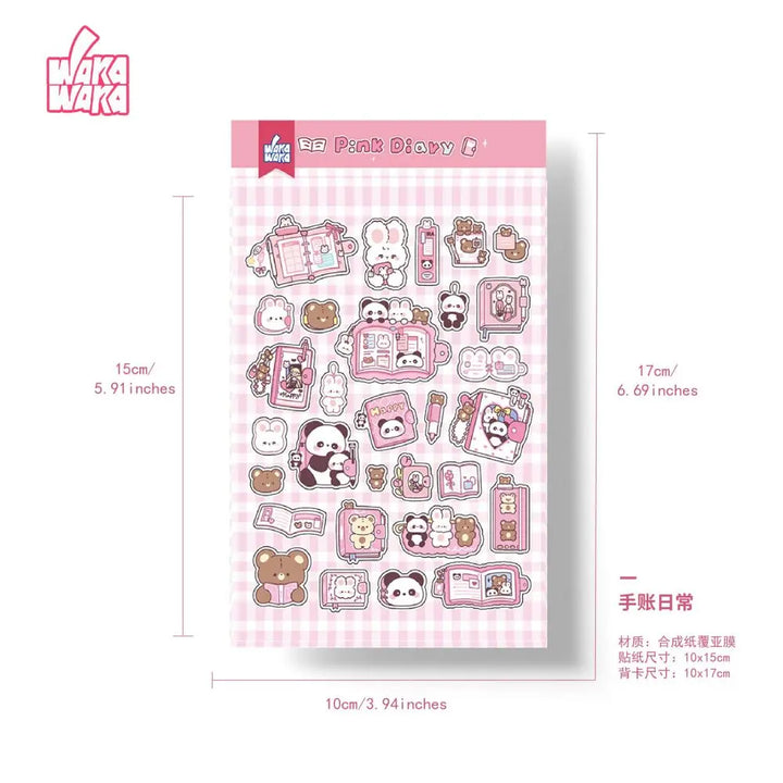 Kawaii Animal Deco Sticker Sheet